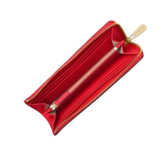 Michael Kors Red Leather Zip Large Wallet Retails $298 - Picture 2 of 6